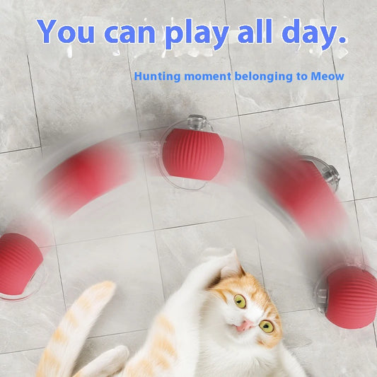 New Electric Cat Ball Toys Automatic Rolling Ball With Teaser Bird Cat Toys Pet Interactive Smart Sensor Rechargeable Cat Toys