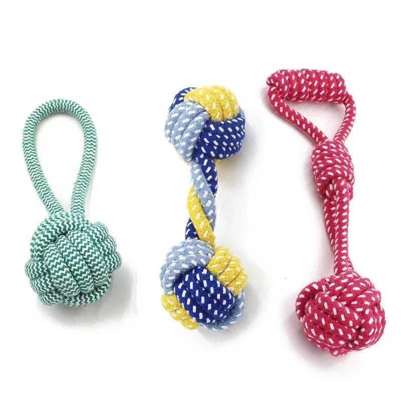 Dog teething resistant cotton rope toys, small, medium and large dog toys, knotted toys, braided chewing ropes for pets