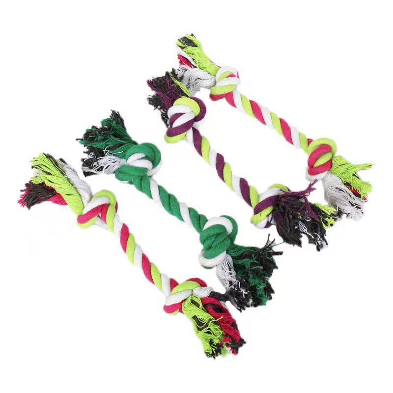 Dog teething resistant cotton rope toys, small, medium and large dog toys, knotted toys, braided chewing ropes for pets