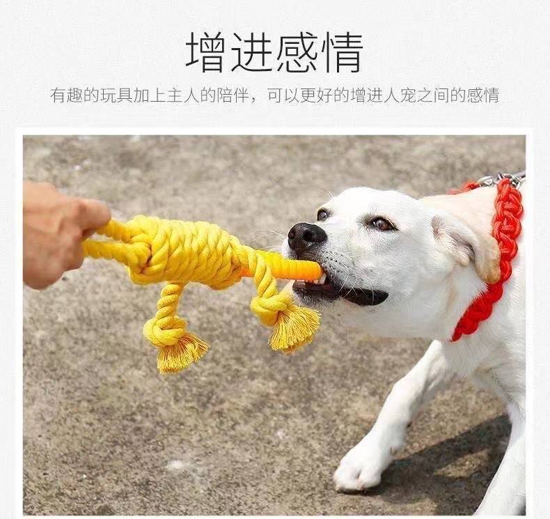 Dog teething resistant cotton rope toys, small, medium and large dog toys, knotted toys, braided chewing ropes for pets
