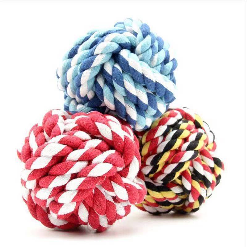 Dog teething resistant cotton rope toys, small, medium and large dog toys, knotted toys, braided chewing ropes for pets