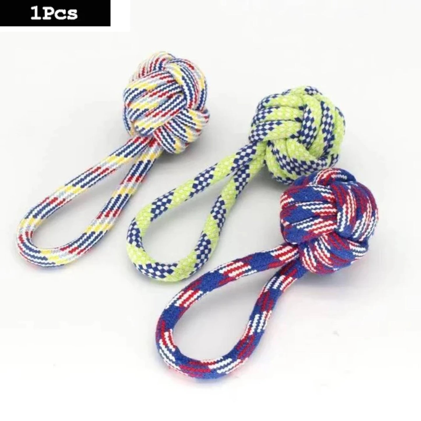 Dog teething resistant cotton rope toys, small, medium and large dog toys, knotted toys, braided chewing ropes for pets